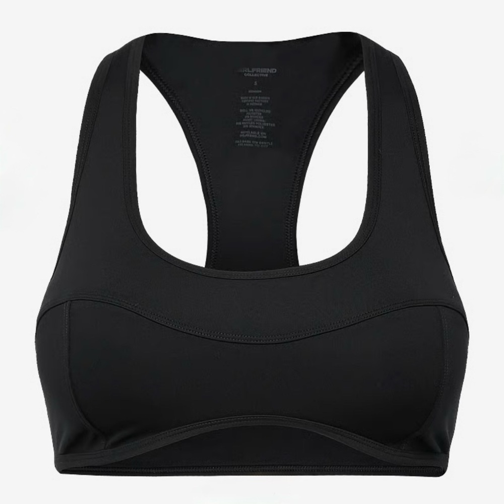 Girlfriend Collective Moon Connie Curved Bra in Black Large